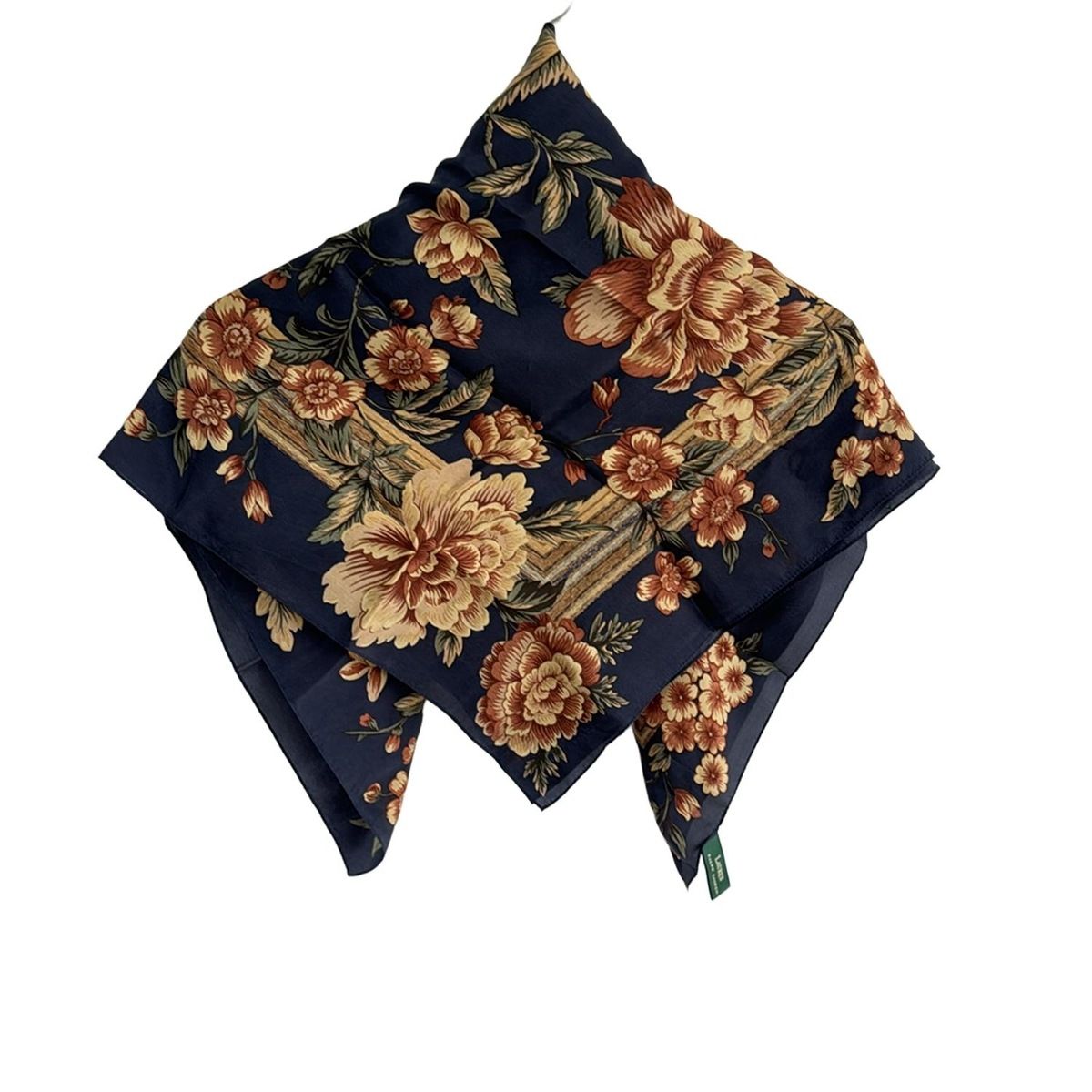 RalphLauren(ラルフローレン) スカーフ美品 - ネイビー×ベージュ