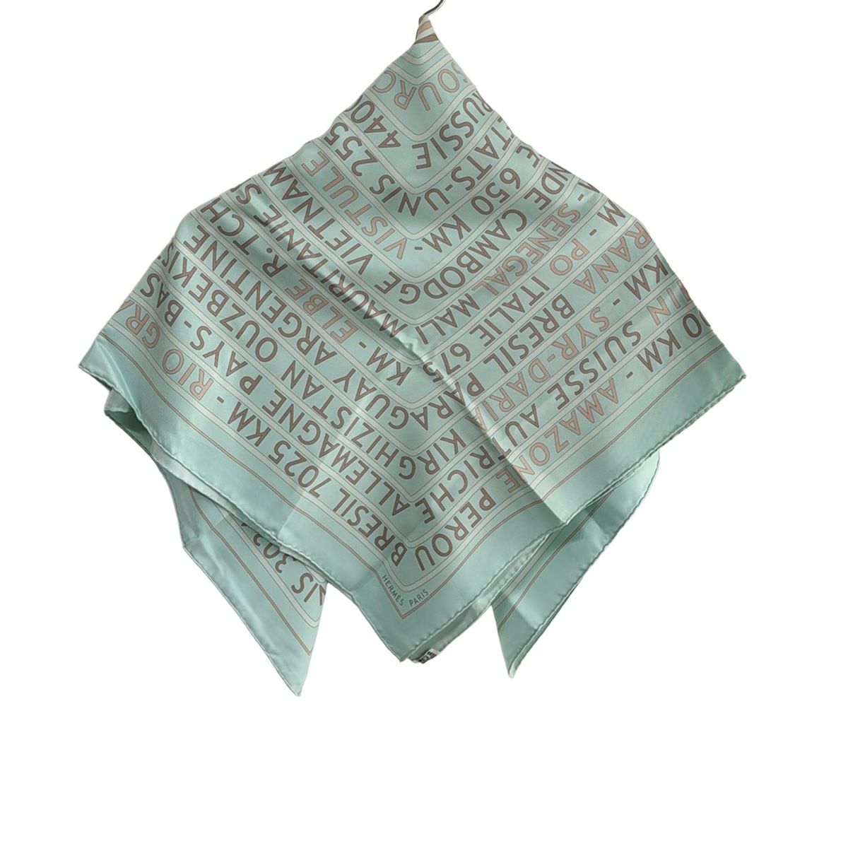 HERMES(エルメス) スカーフ美品 カレ90 ライトブルー×ダークグレー LES