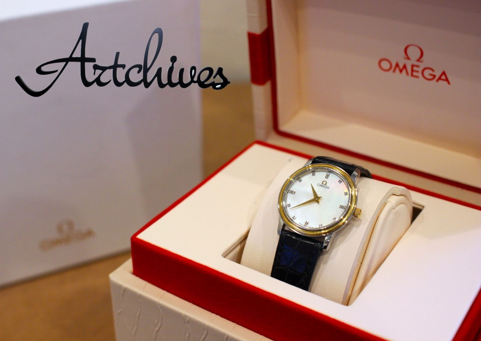 VRW 1472 時計 OMEGA オメガ DE VILLE Wシェル文字盤 レディース クォーツ 腕時計 稼働品