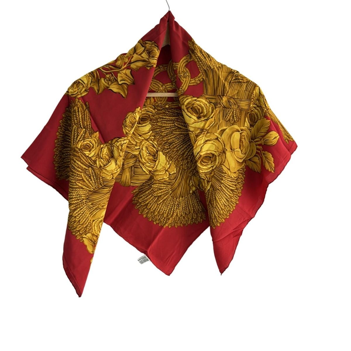 CHANEL(シャネル) スカーフ - ライトブラウン×レッド×ブラウン 花柄