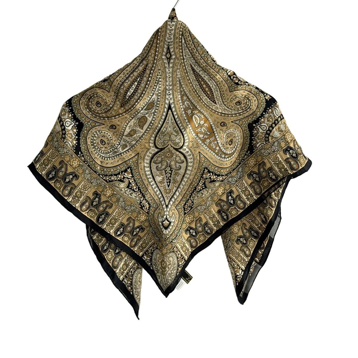 Leilian レリアン スカーフ 黒 ベージュ マルチ