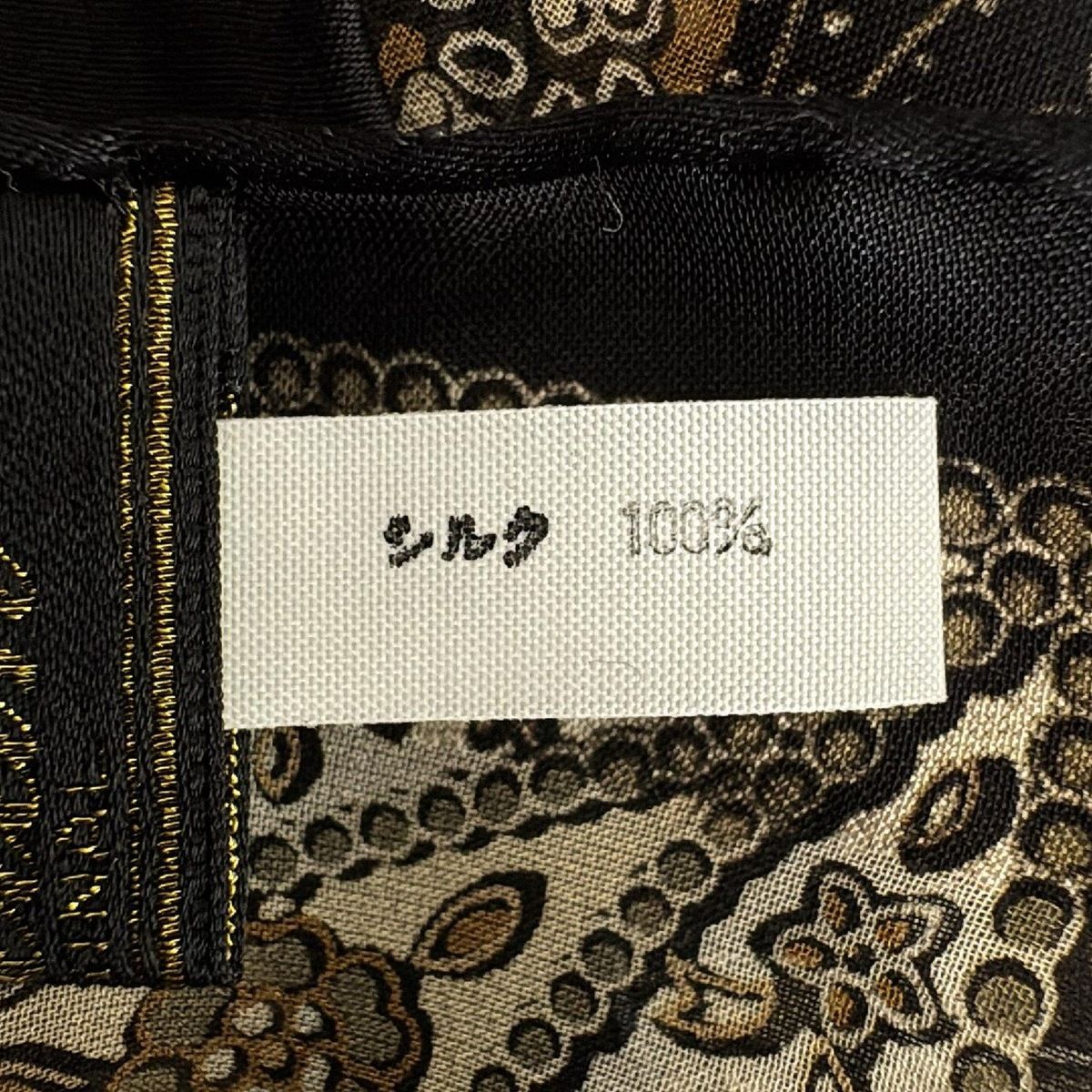  Leilian レリアン スカーフ 黒 ベージュ マルチ バンダナ スカーフ 小物