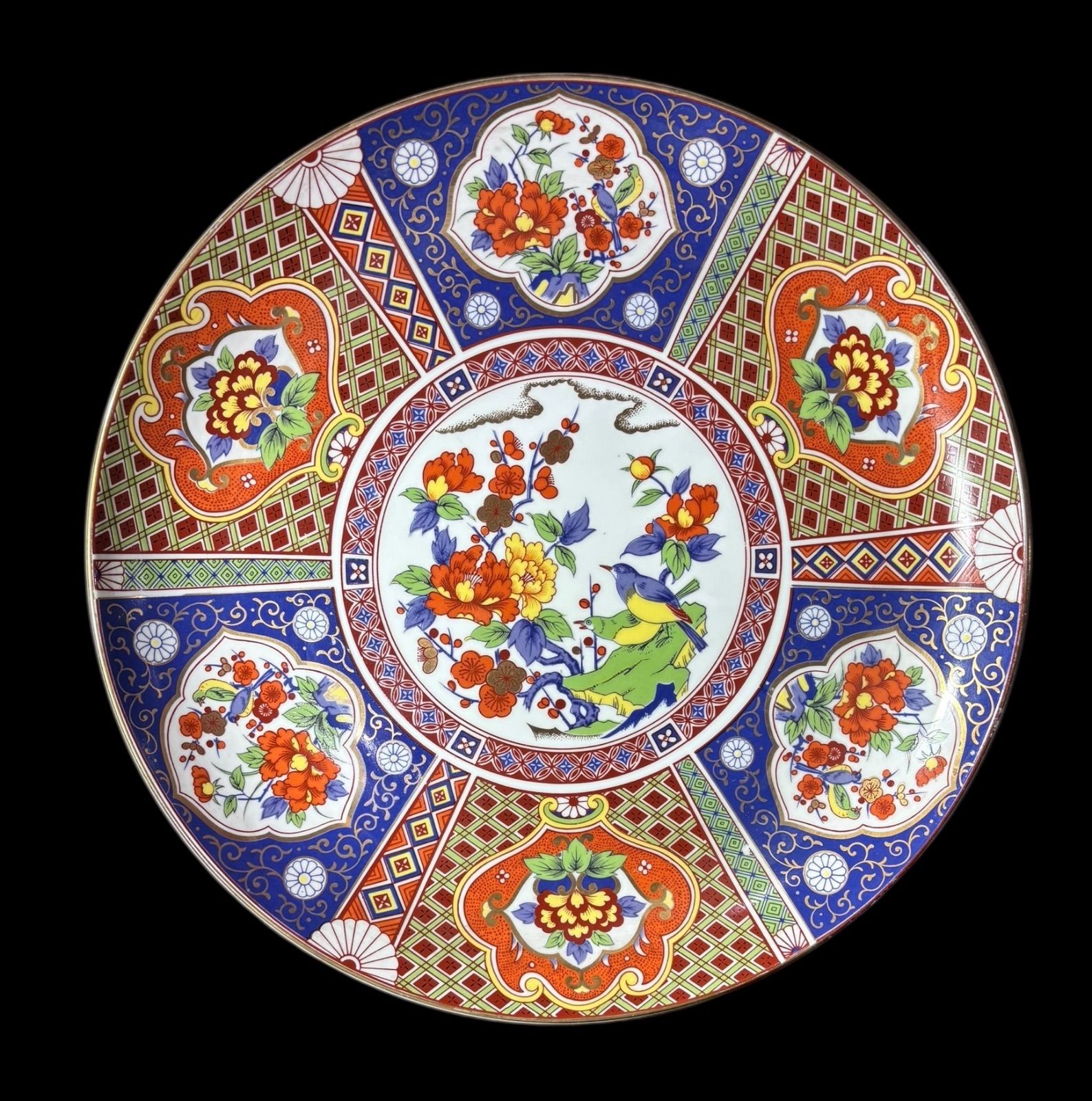 有田焼 若山窯 金彩 鶯 色絵 絵皿 大皿 丸皿 取り皿 飾り皿 和食器