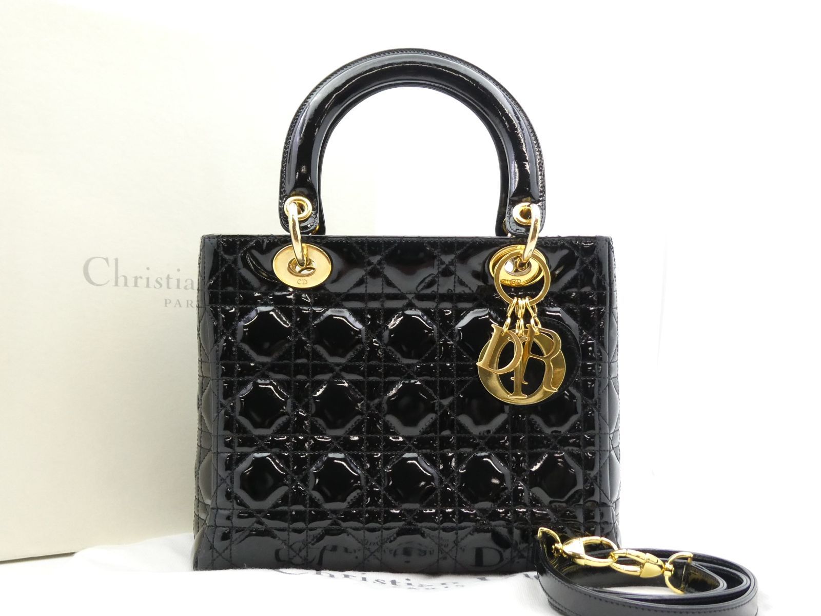 美品】〇5278 Dior ディオール レディディオール カナージュ エナメル