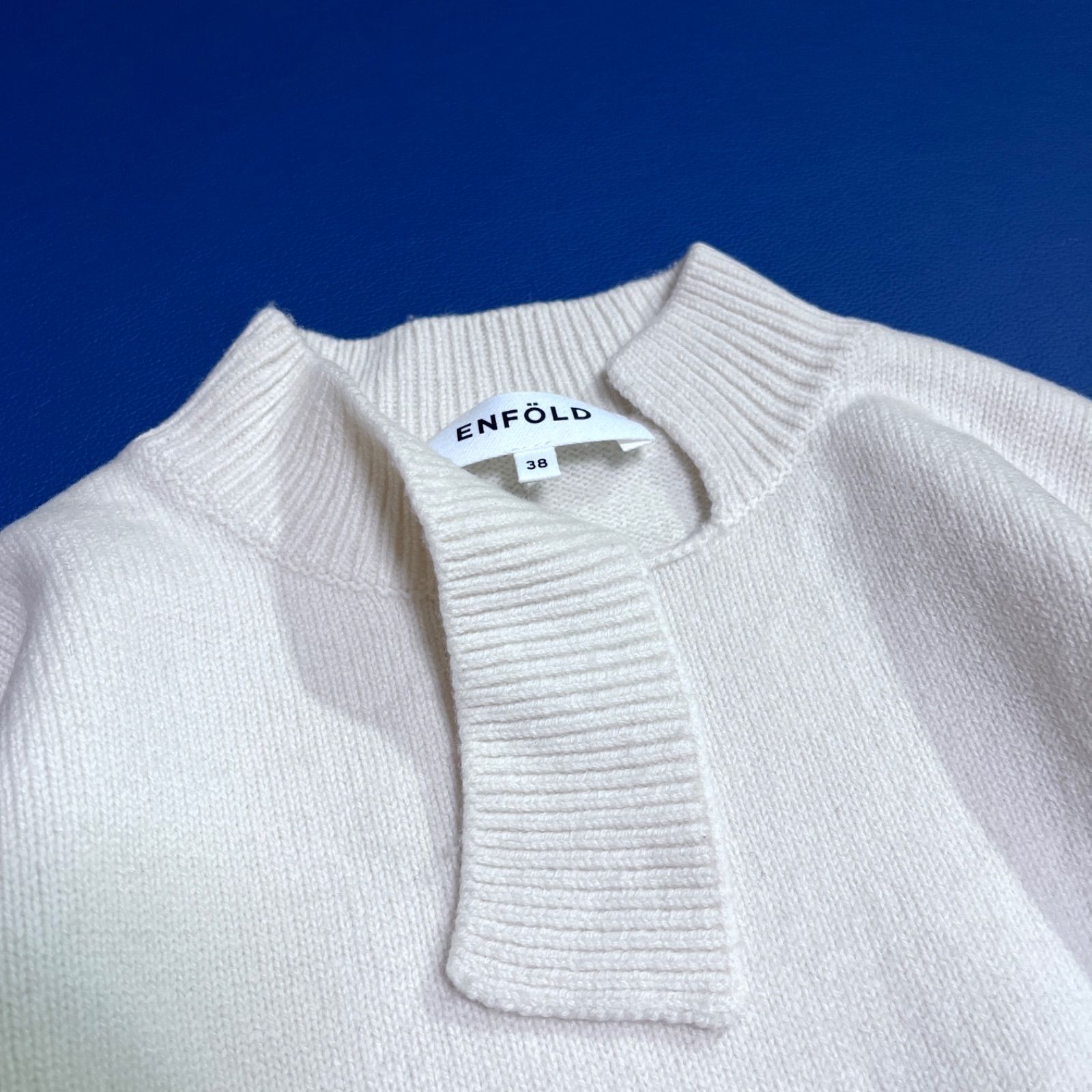 cj50a ENFOLD スリットニット 厚手 セーター ハイネック プルオーバー