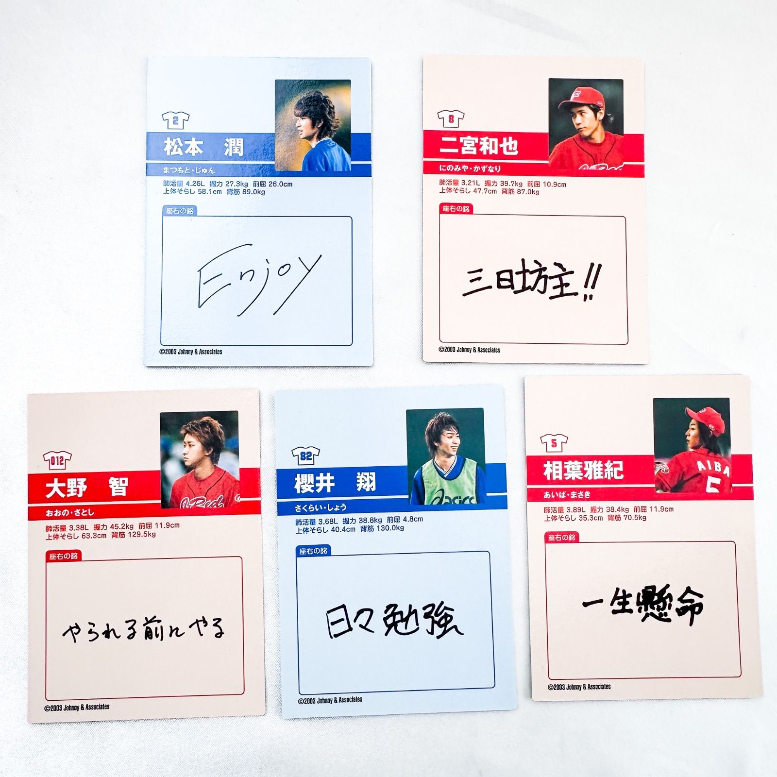 美品 嵐 ジャニーズ運動会（体育の日 FAN 感謝祭）カード(5枚組) (A