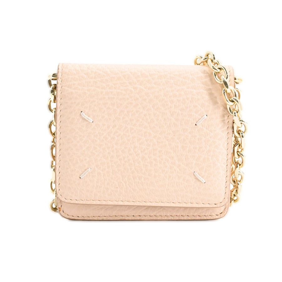 新品 メゾン マルジェラ チェーンウォレット ミニ ベージュピンク 財布 新品 メゾン マルジェラ チェーンウォレット ミニ ベージュピンク 財布