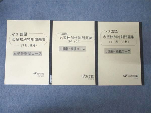 浜学園 小6 国語 志望校別特訓問題集 7月～12月 L須磨・高槻/女子最