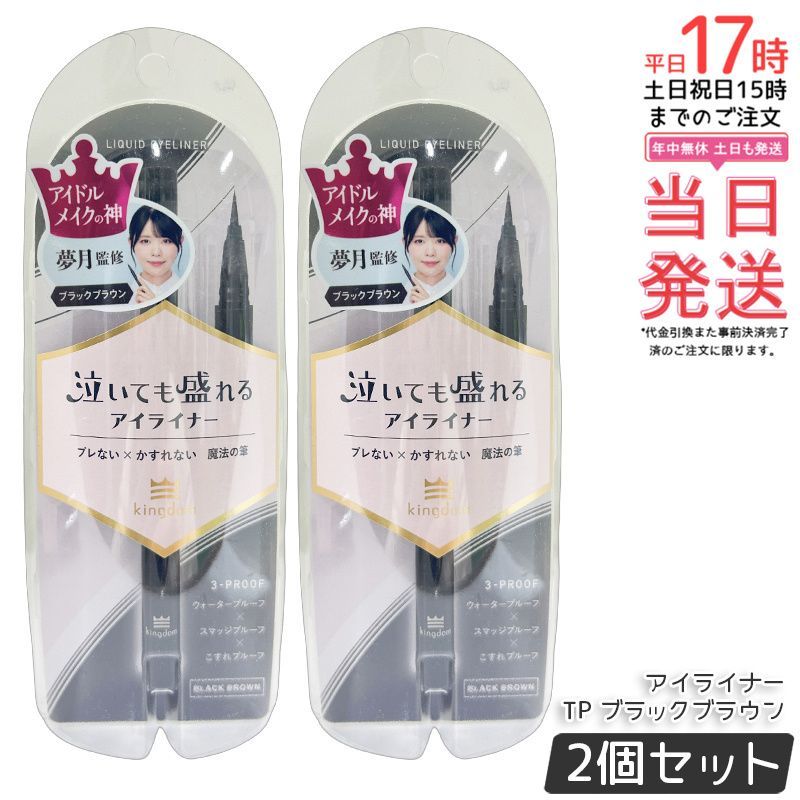  【2個セット】キングダム リキッドアイライナーTP ブラックブラウン 0.5ml kingdom ウォータープルーフ メイクアップ アイメイク アイライナー スマッジルーフ アイライナー 美容液配合 アイド ペンシルアイライナー