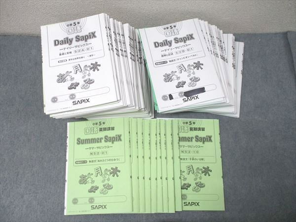 SAPIX 小学5年 国語 サマー/デイリーサピックス 52A/52B 計84回分