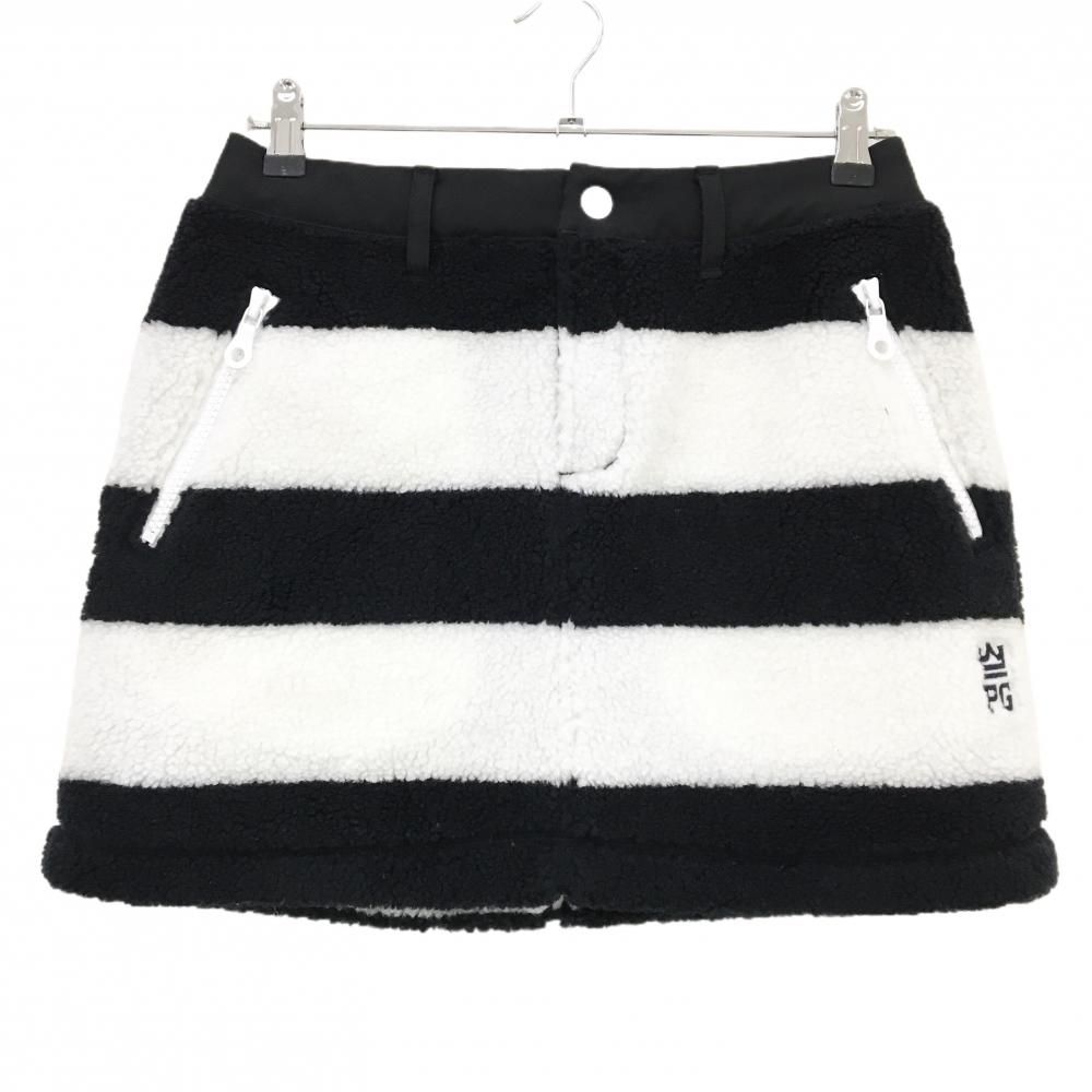 超 パーリーゲイツ ボアスカート 黒×白 ボーダー 裏地メッシュ レディース 1 M ゴルフウェア PEARLY GATES