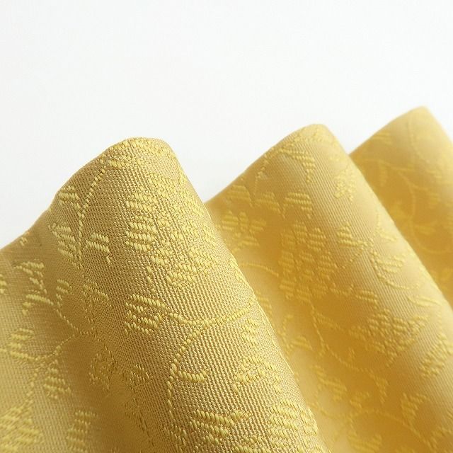 百華❀Y4149◇美品 正絹 黄金糸 縫い一つ紋 手縫い仕立て 唐花 お召