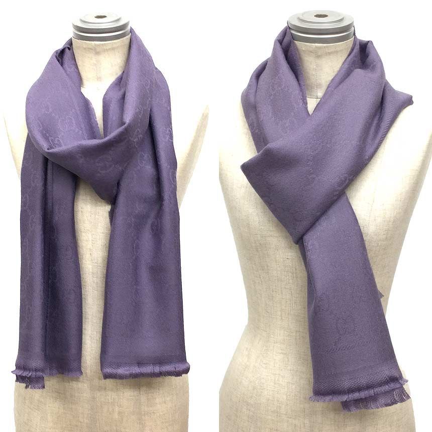 GUCCI グッチ GG ストール ウール パープル aq 7776