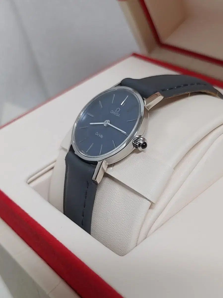 OMEGAデビル ブルー レディース腕時計