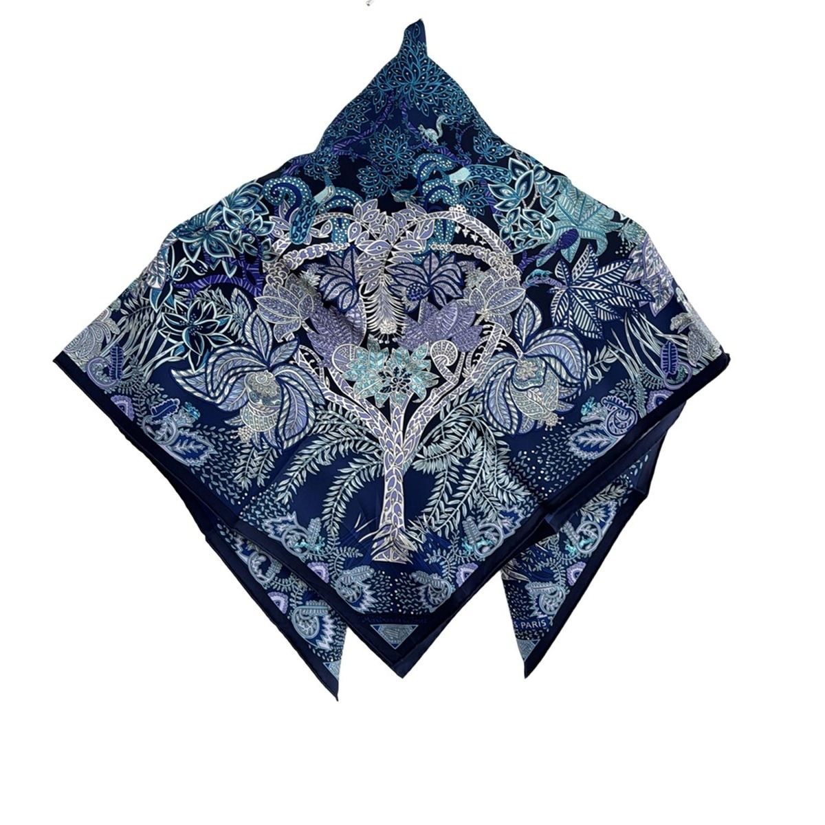 HERMES(エルメス) スカーフ美品 カレ90 ネイビー×マルチ Maitres de la