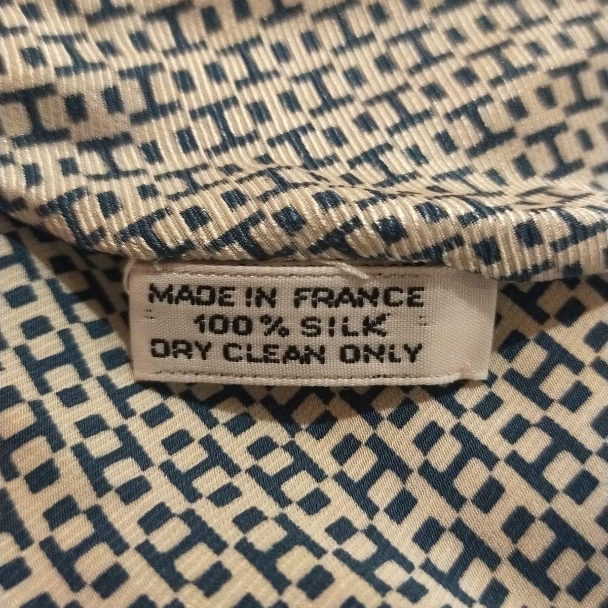  HERMES エルメス スカーフ ロサンジュ 白 ネイビー H柄 バンダナ スカーフ 小物