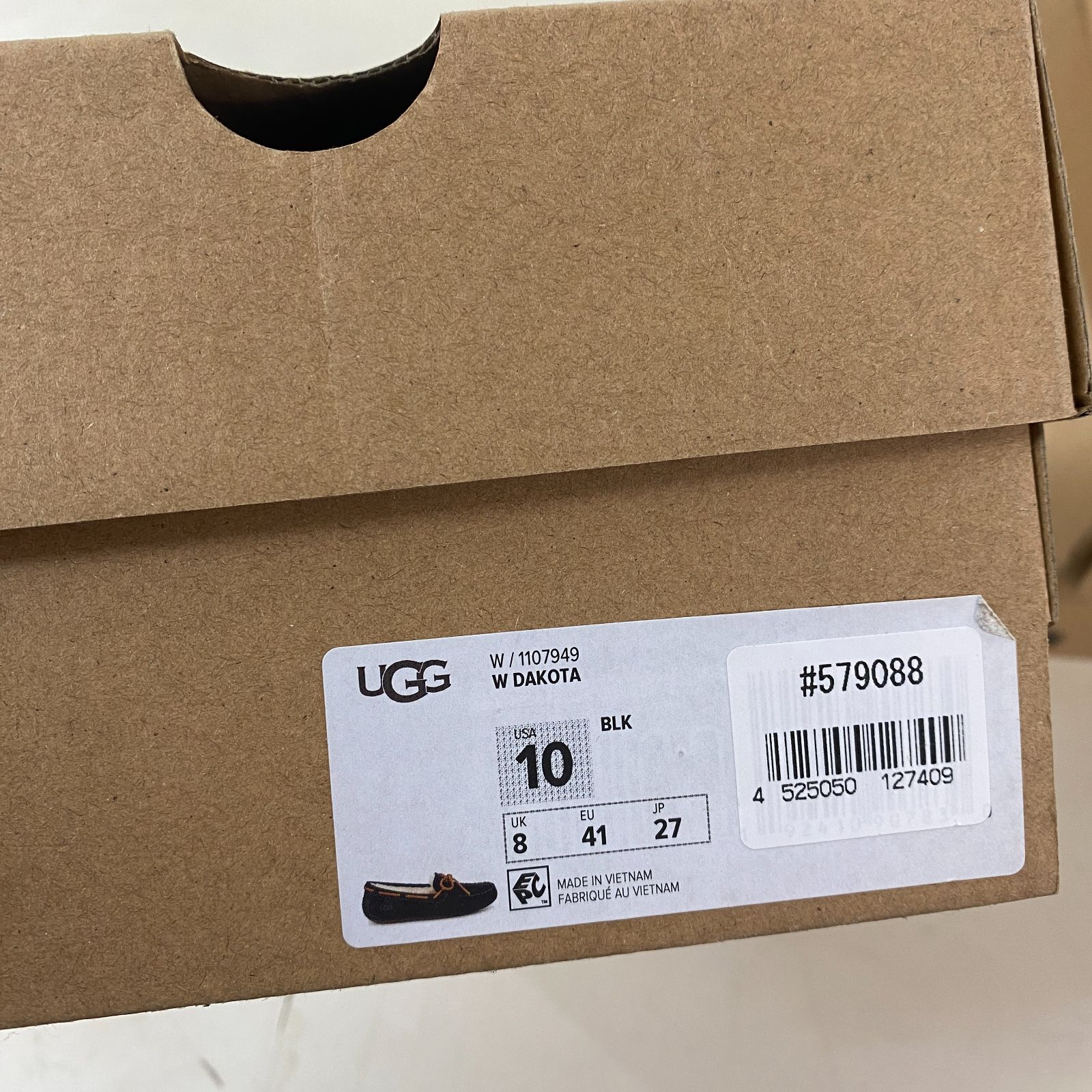 C 341 UGG DAKOTA モカシン ローファー 579088 ブラック US 8 25.0 cm