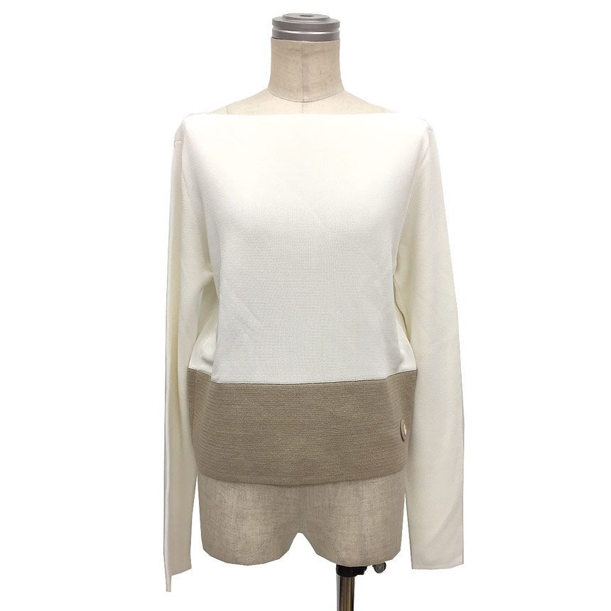 バレンシアガ ロンT 麻混 長袖Ｔシャツ ニット カットソー ボートネック aq 7784