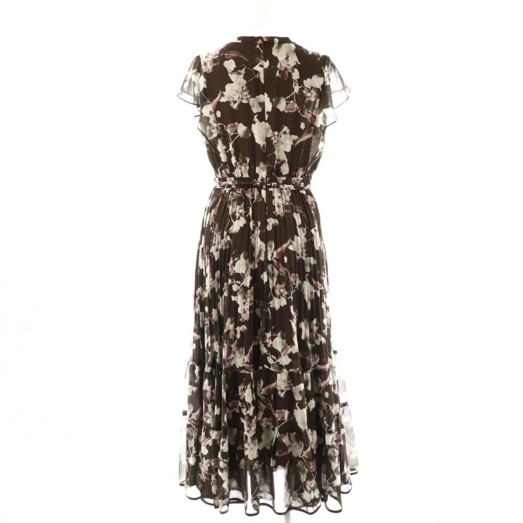 ジャスグリッティー 25 SS アイビープリントワンピース 半袖 ロング 花柄 1 茶 NR OS