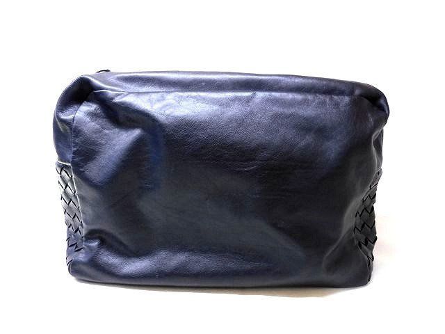 Bottega Veneta ボッテガヴェネタ ソフトレザー 一部イントレチャート セカンドバッグ クラッチバッグ 黒 ブラック メンズ 7 L