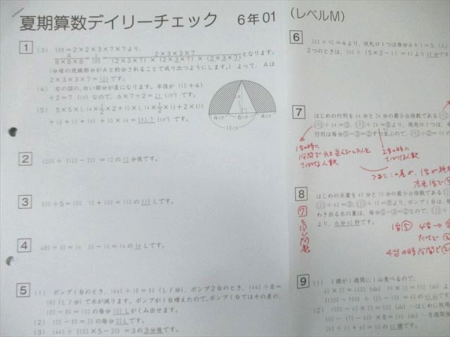 SAPIX 小6 サピックス デイリー/サマー/サポート/チェック 算数 【計