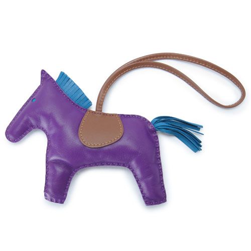 エルメス バッグチャーム グリグリ ロデオ GM バッグアクセサリー レザー パープル HERMES GRIGRI RODEO BAG