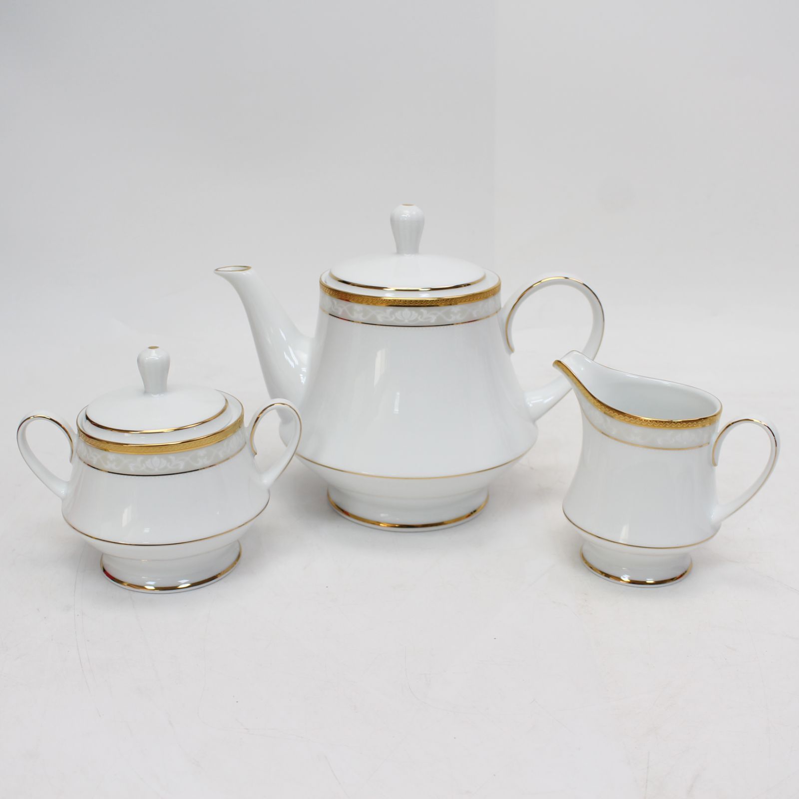 158 3点セット ノリタケ ハンプシャーゴールド ティーポット ＆ シュガーボウル クリーマー