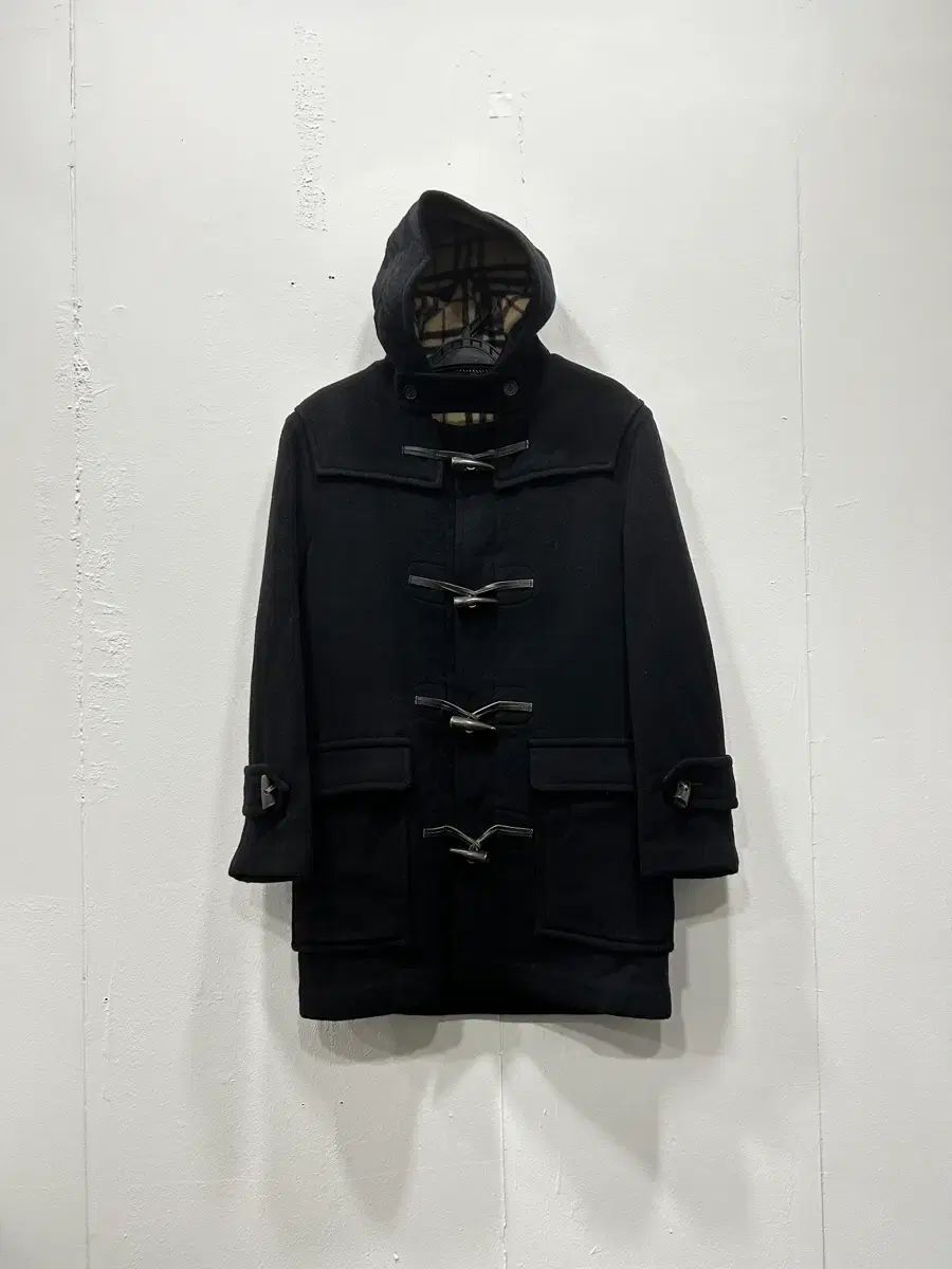 バーバリー キッズ ブラック トグルボタン コート 165cm