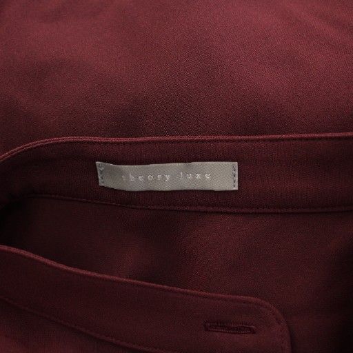  セオリーリュクス theory luxe MARVINE LILEN ボウタイシャツ ブラウス 長袖 バンド 無地 ワン ストレッチ 40 ボルドー 03-1308261 BB 長袖 シャツ ブラウス