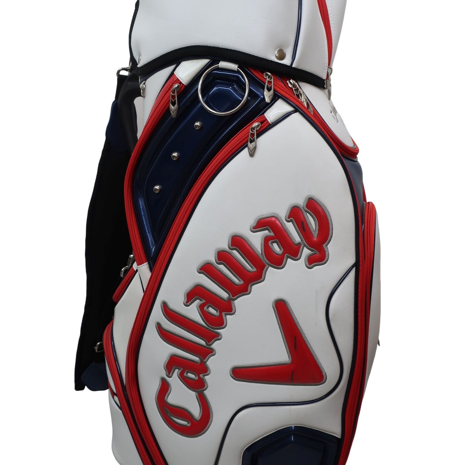 キャディバッグ ホワイト/ネイビー/レッド Callaway キャロウェイ 9 5型 キャディバッグ ホワイト ネイビー