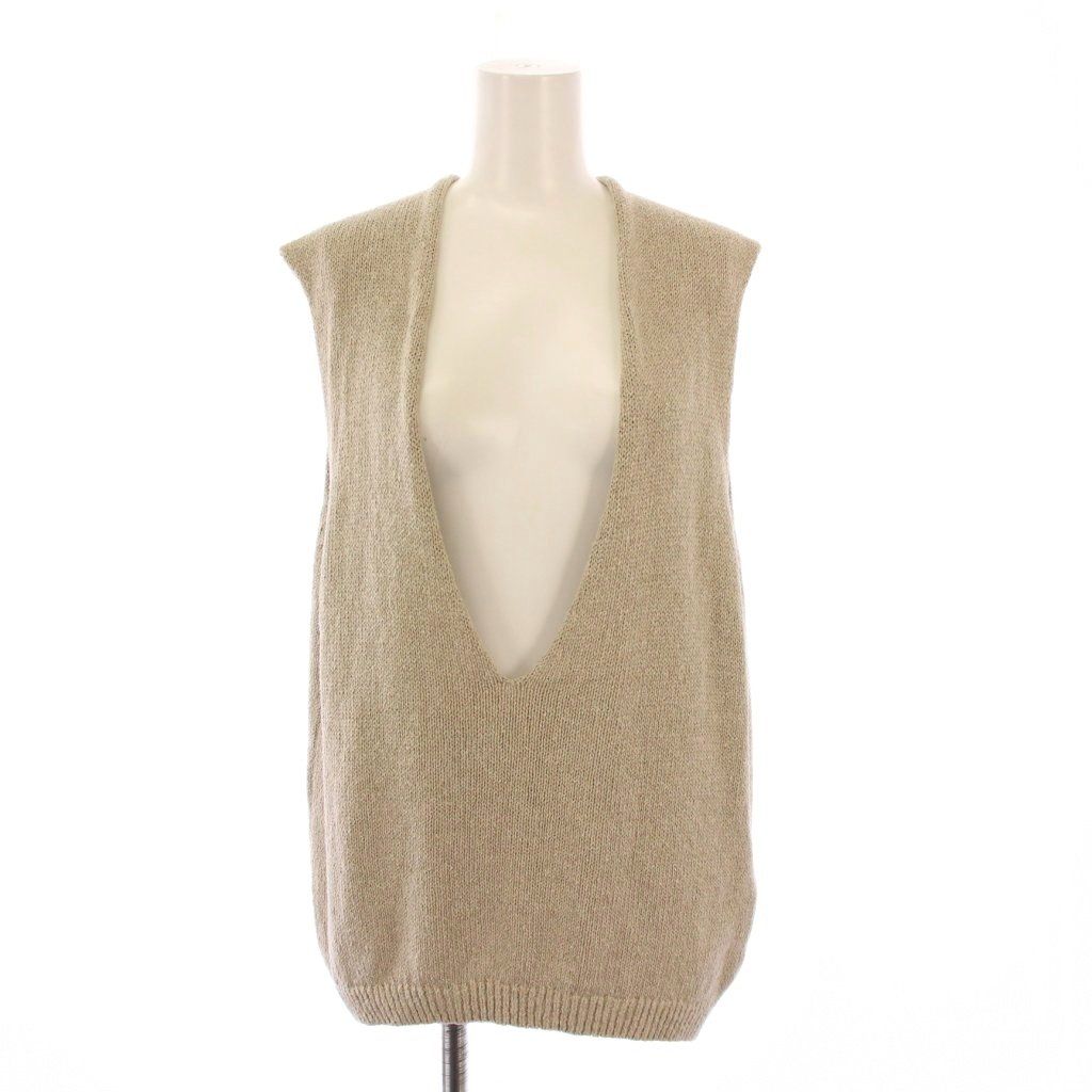 ミューズ ドゥーズィエム クラス MUSE de Deuxieme Classe 23 SS Lily Linen V N リリーリネンVネックベスト プルオーバー シルク ワン F ベージュ BB