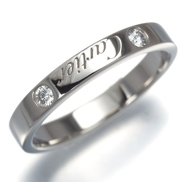 ✴︎Cartier✴︎ C ドゥ カルティエ エングレーブド リング ダイヤ PT カルティエ リング ダイヤ ダイヤモンド Cドゥ エングレーブド