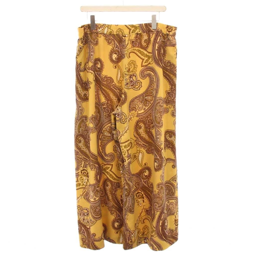 ネミカ NEMIKA ワイドパンツ イージー ウエストゴム ペイズリー柄 17 黄色 イエロー 茶 ブラウン BB