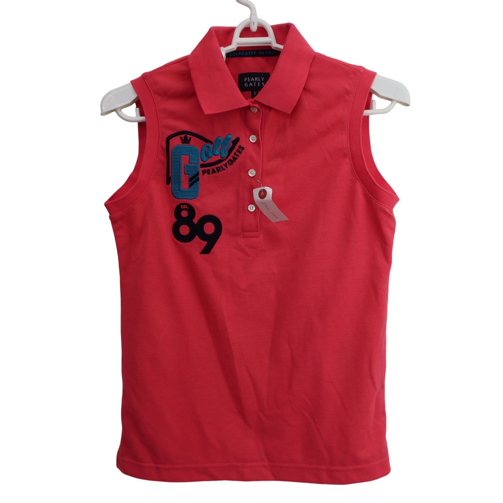 美品】PEARLY GATES(パーリーゲイツ) ノースリーブポロシャツ ピンク