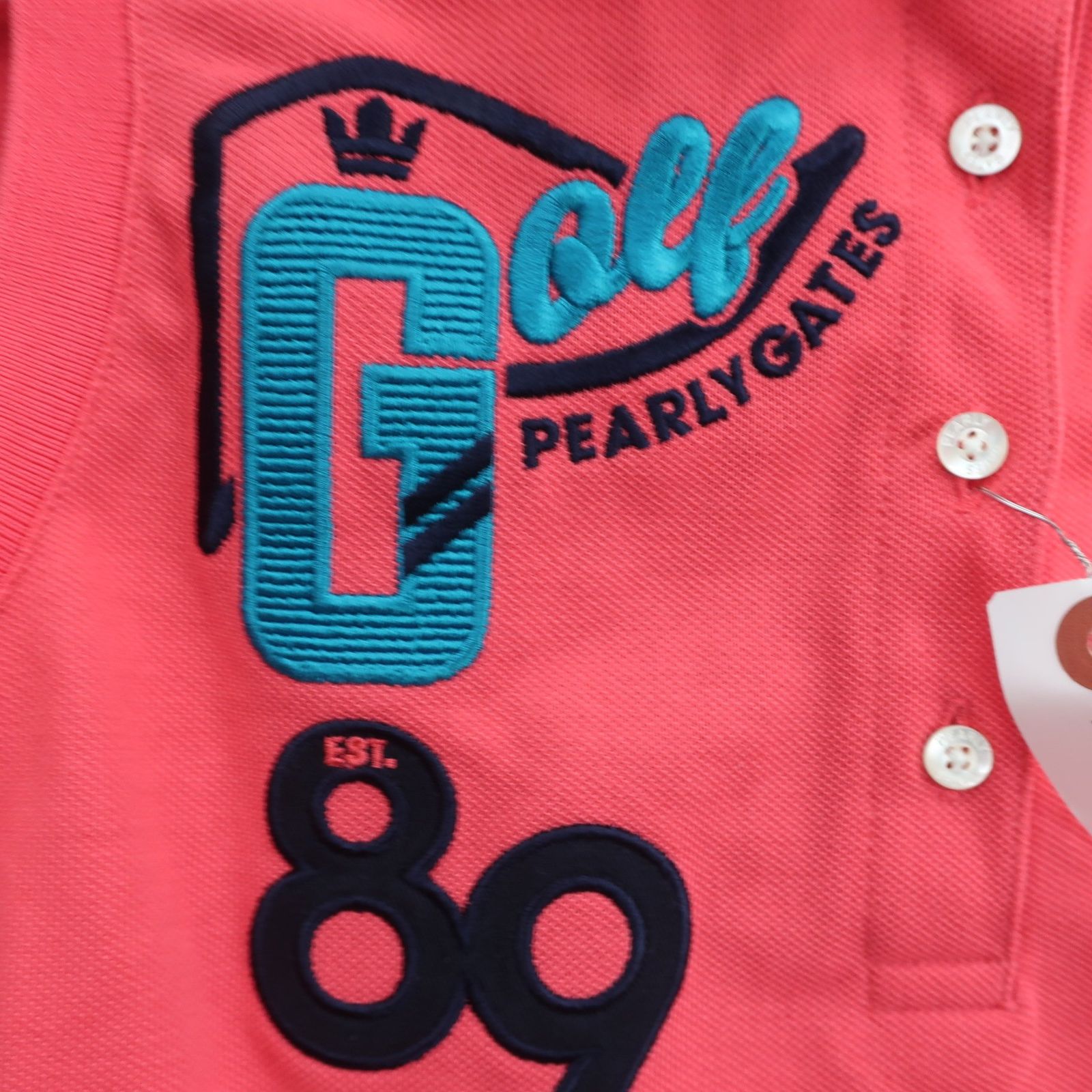 美品】PEARLY GATES(パーリーゲイツ) ノースリーブポロシャツ ピンク