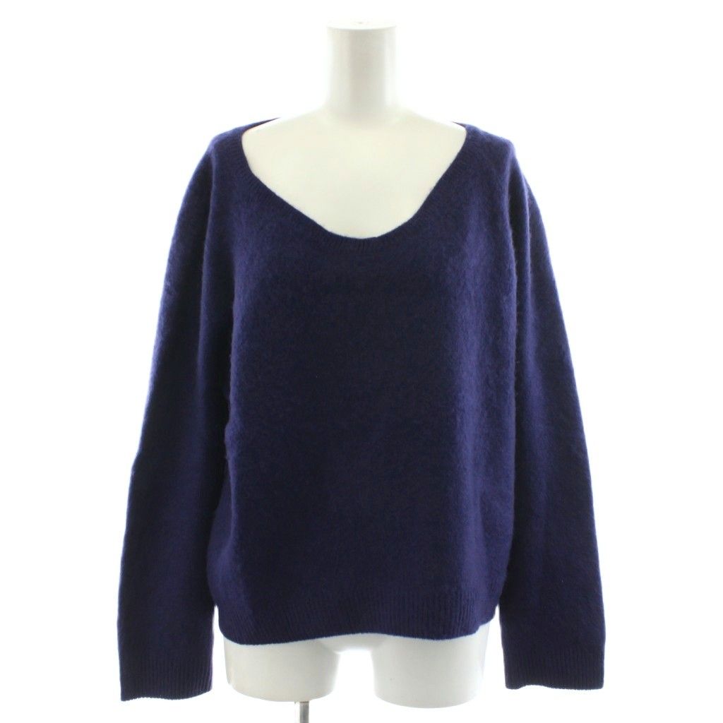 ドゥロワー Drawer ニット セーター 長袖 カシミヤ 2 紫 パープル 6513