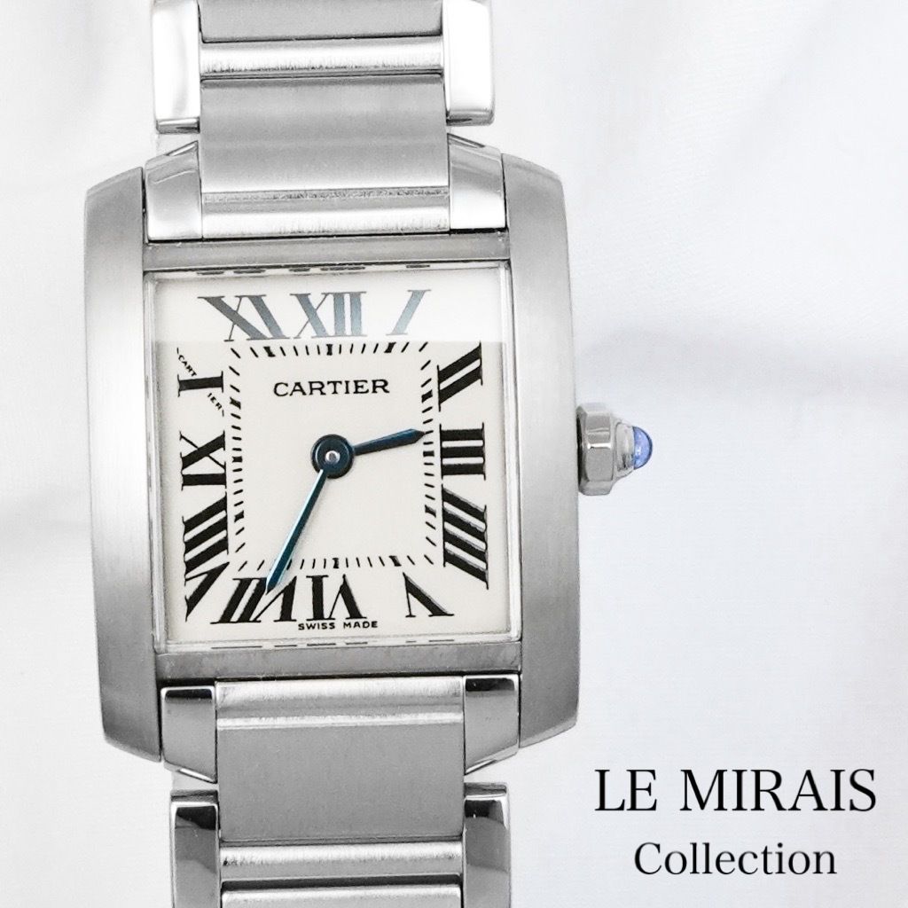 保証書付 カルティエ タンクフランセーズ SM SS レディース 腕時計 CARTIER 時計