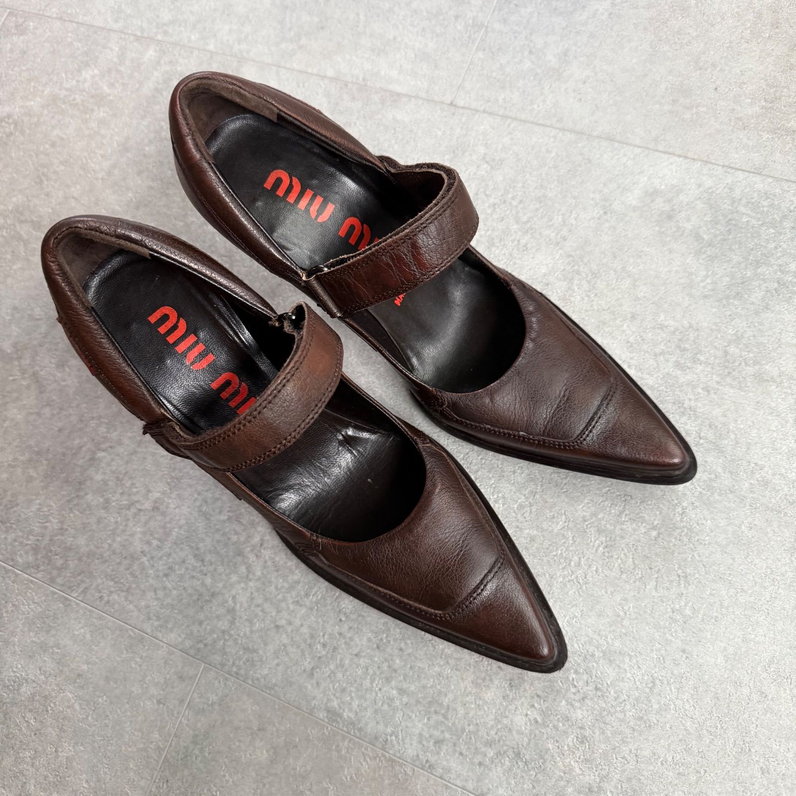miu miu ダークブラウン パンプス 箱付き miu miu ダークブラウン パンプス 箱付き miu miu ダークブラウン