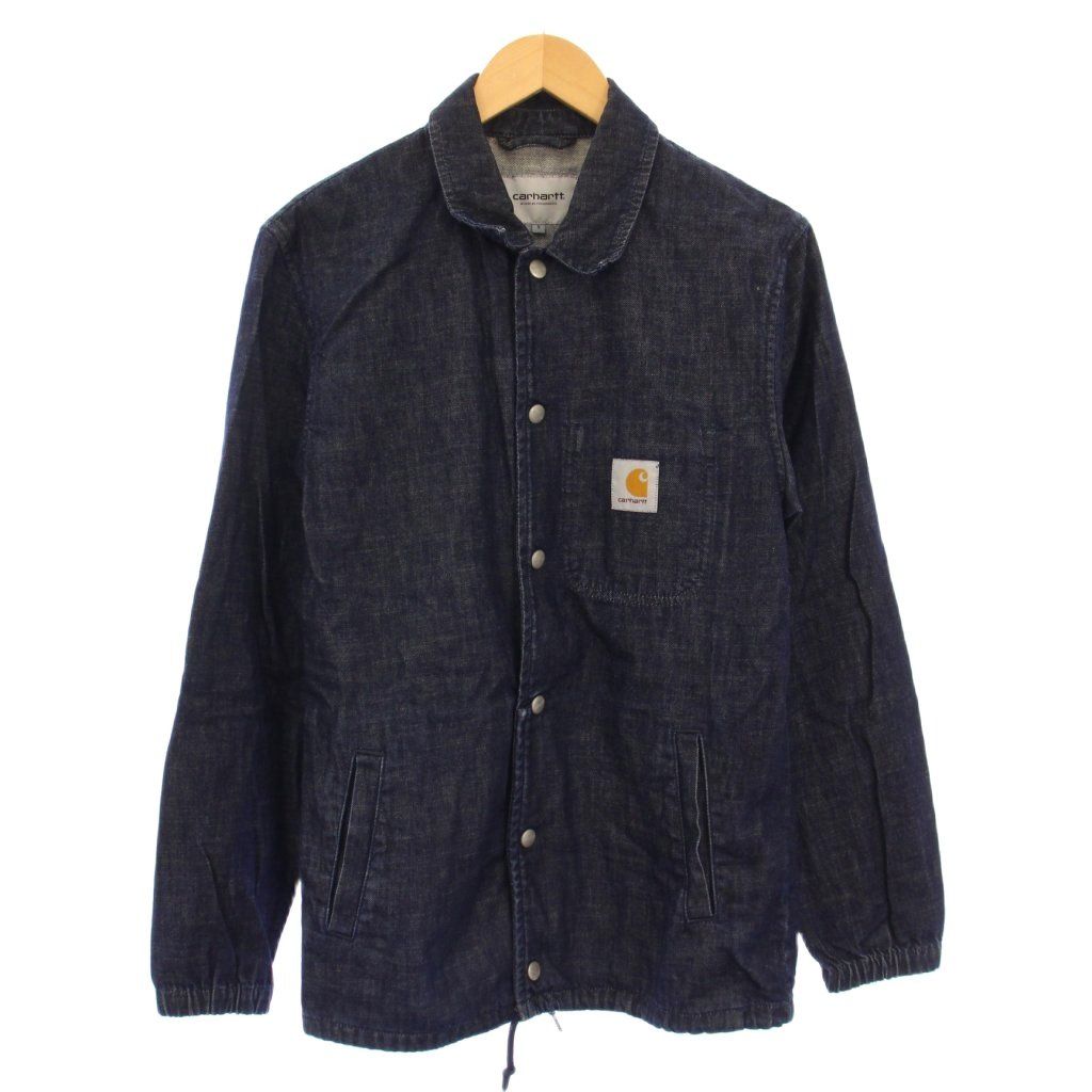 カーハート carhartt DENIM COACH JACKET デニムコーチジャケット カバーオール ステン アウター ショート丈 ロゴ ワンポイント S インディゴ BB