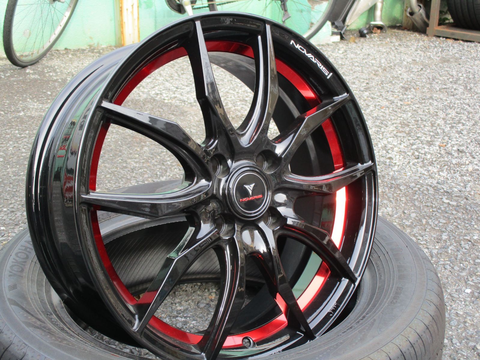 国産車用 ホイール Weds Novaris ROHGUE VF サイズ 6 0 J 16 42 4 100 ブラック レッド バルブ付き 取付用ナットなし 1台分