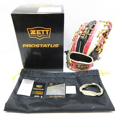 ZETT ゼット 源田 モデル プロステイタス 軟式 遊撃手 二塁手モデル サイズLH ブローブ 箱 袋付き 野球用品 E 449 Z 4048