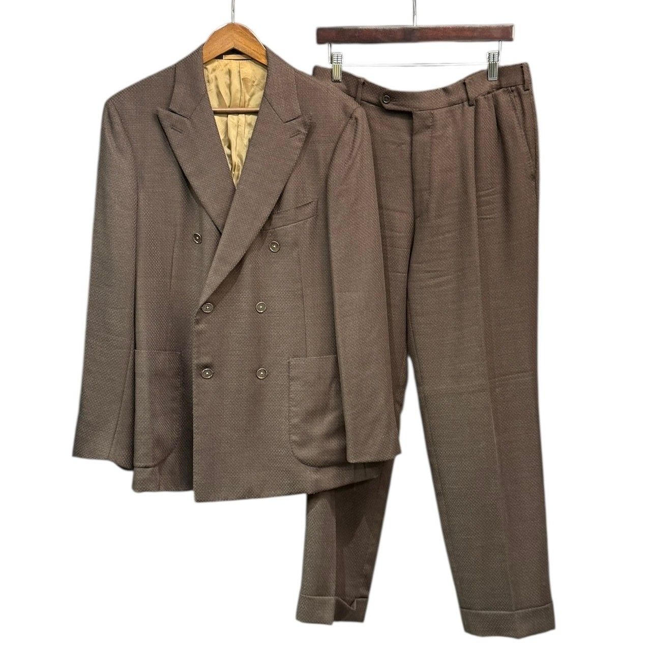Belvest ベルベスト ダブルブレストウールセットアップスーツ 50