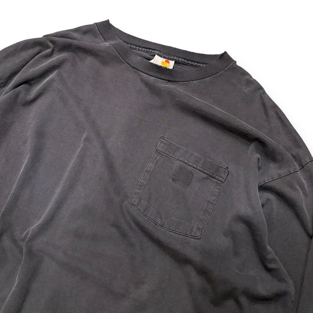 90s 00s Carhartt 無地 ロンT ポケT フェード 鬼フェード ボロ 襤褸