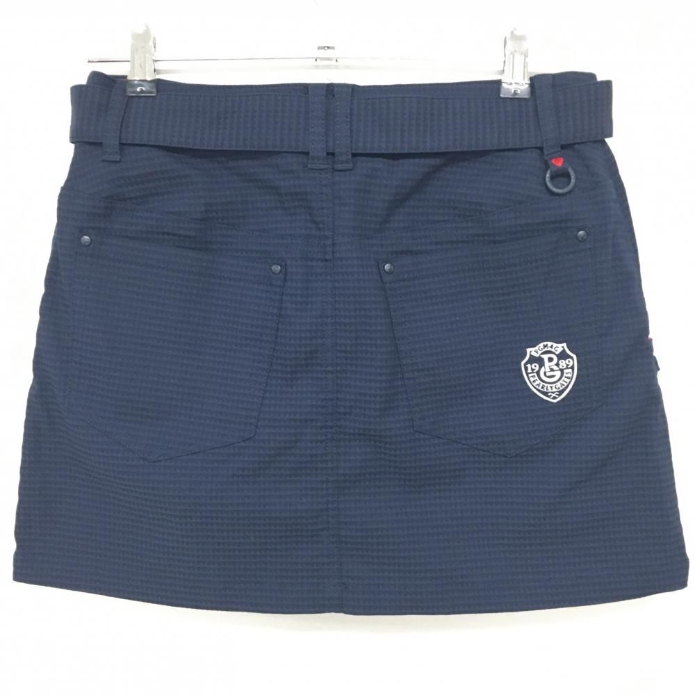 超 パーリーゲイツ スカート ネイビー 地模様 共布ベルト レディース 1 M ゴルフウェア PEARLY GATES