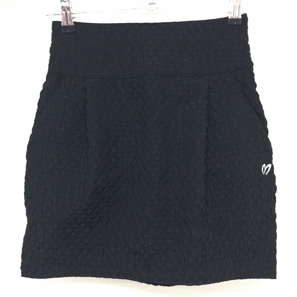 超 マスターバニー スカート 黒 凹凸 ストレッチ ロゴ刺しゅう レディース 00 XS ゴルフウェア モデル MASTER BUNNY EDITION