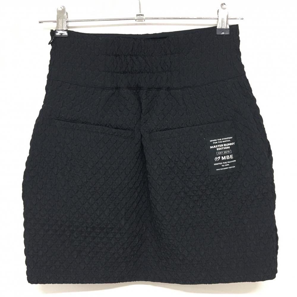 超 マスターバニー スカート 黒 凹凸 ストレッチ ロゴ刺しゅう レディース 00 XS ゴルフウェア モデル MASTER BUNNY EDITION