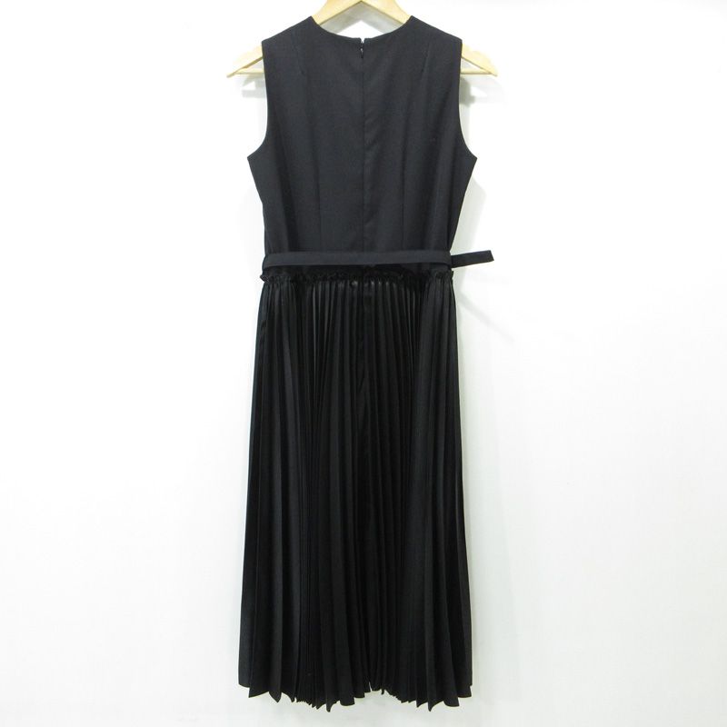 COMME des GARCONS コムデギャルソン noir kei ninomiya ノワールケイニノミヤ 切替ウールノースリーブワンピース 3 C-O 024 ブラック サイズ S 111