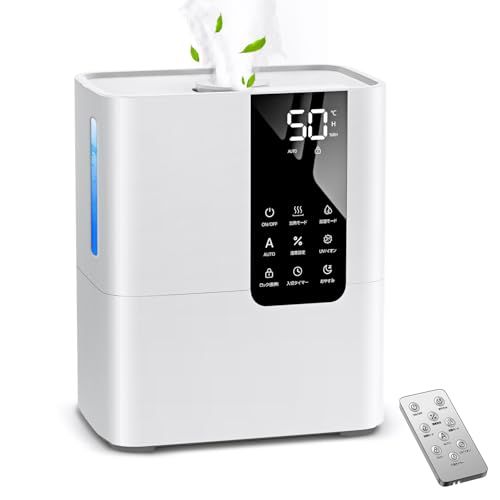 加湿器 大容量 8 L 2025冬新モデル AI知能恒湿 マイナスイオン UV除菌 ハイブリッド式加湿器 加熱式 超音波式 空気清浄 卓上 アロマ対応 550 ml h加湿量 100℃高温除菌 銀イオン抗菌素材 次亜塩素酸水対応 5段階加湿量調節 吹出口po