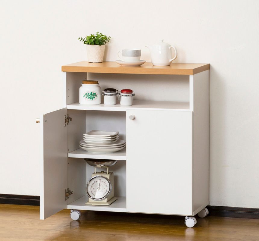 収納力で キッチン ダイニングで大活躍 スマートワゴン60 背面化粧仕上げ W 60×D 32.5×H 69㎝ 組立品 キャスター付 は