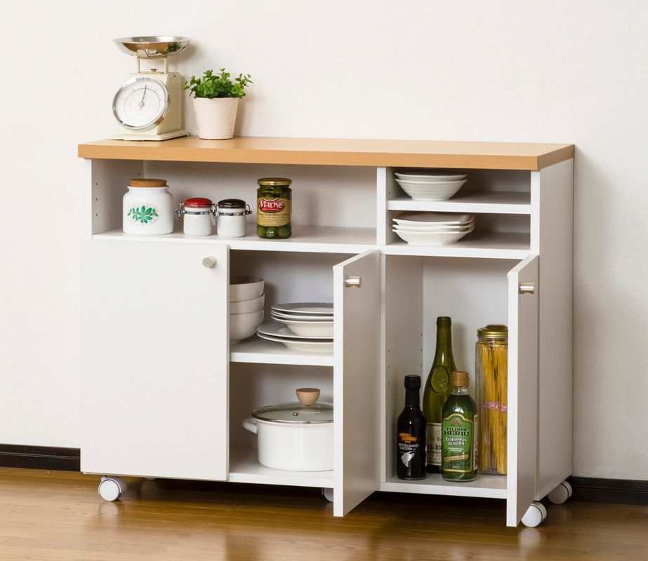 収納力でキッチン ダイニングで大活躍 クロシオ スマートワゴン90 ＫＤ W 90 D 32 5 H 69 cm 組立品 は